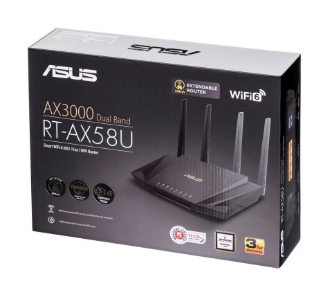 ASUS ASUS-RT-AX58U AX3000 dual-band Wi-Fi router ASUS ASUS-RT-AX58U AX3000 dual-band Wi-Fi router