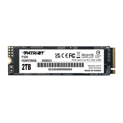 Patriot Memory Patriot Viper SSD P320 M.2 PCI-Ex4 NVMe 2TB 3GB/s Patriot Memory Patriot Viper SSD P320 M.2 PCI-Ex4 NVMe 2TB 3GB/s