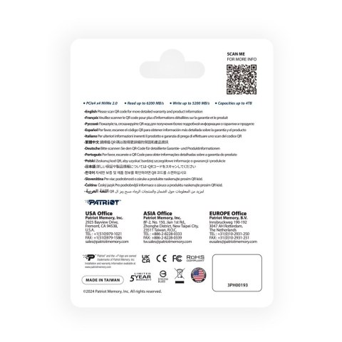 Patriot Memory SSD Patriot Viper P400 V4 M.2 PCI-Ex4 NVMe 1TB 6GB/s Patriot Memory SSD Patriot Viper P400 V4 M.2 PCI-Ex4 NVMe 1TB 6GB/s