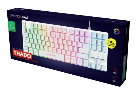 Trust Klawiatura gamingowa TRUST GXT833W THADO TKL US White Trust Klawiatura gamingowa TRUST GXT833W THADO TKL US White