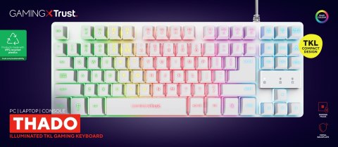 Trust Klawiatura gamingowa TRUST GXT833W THADO TKL US White Trust Klawiatura gamingowa TRUST GXT833W THADO TKL US White