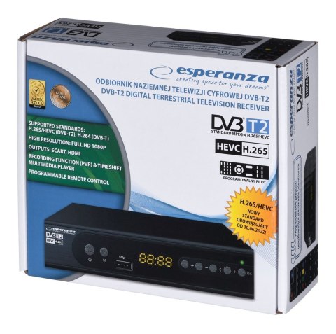 Esperanza ESPERANZA TUNER DVB-T2 H.265/HEVC EV106P Esperanza ESPERANZA TUNER DVB-T2 H.265/HEVC EV106P