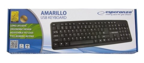 Esperanza Klawiatura membranowa Esperanza AMARILLO EK134 (USB 2.0; (EU); kolor czarny) Esperanza Klawiatura membranowa Esperanza AMARILLO EK134 (USB 2.0; (EU); kolor czarny)