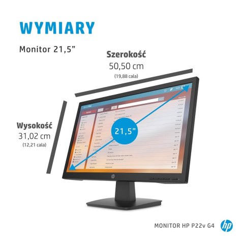 Hewlett-Packard Monitor HP P22v G4 21,5"FHD 5ms 250nits 60Hz HDMI