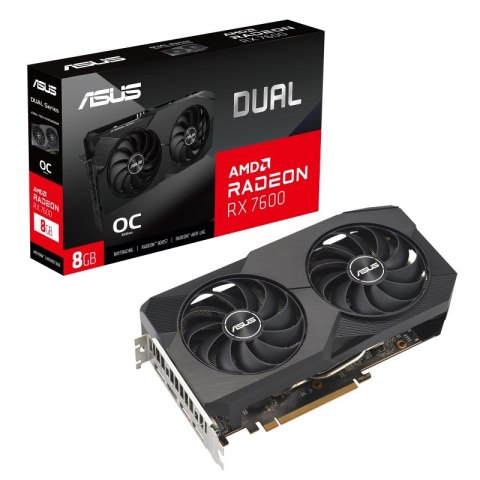ASUS Karta graficzna ASUS DUAL Radeon RX 7600 OC 8GB (WYPRZEDAŻ)
