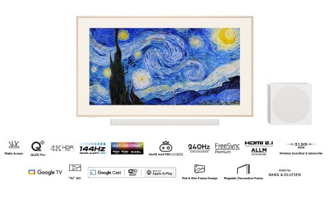 TCL Telewizor TCL NXTFrame 55A300 PRO QLED 55'' 4K Ultra HD 144Hz Google TV Dolby Vision IQ Biały