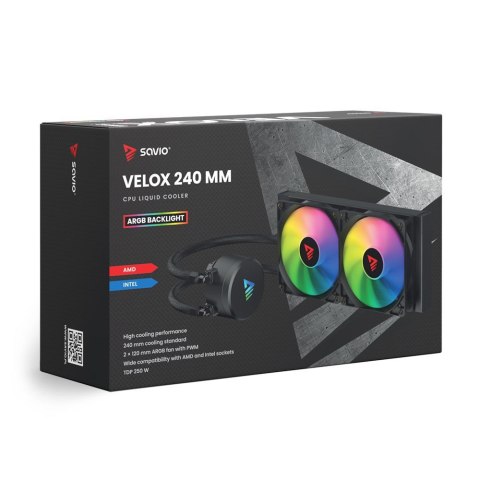 SAVIO SAVIO CHŁODZENIE WODNE CPU ARGB 240 MM VELOX SAVIO SAVIO CHŁODZENIE WODNE CPU ARGB 240 MM VELOX