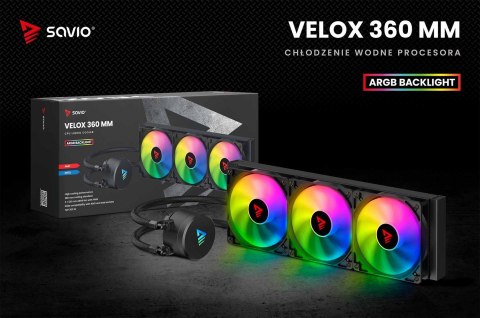SAVIO SAVIO CHŁODZENIE WODNE CPU ARGB 360MM VELOX SAVIO SAVIO CHŁODZENIE WODNE CPU ARGB 360MM VELOX
