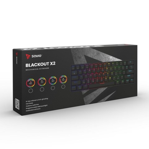 SAVIO SAVIO KLAWIATURA MECHANICZNA BLACKOUT X2 OUTEMU RED HOT SWAP SAVIO SAVIO KLAWIATURA MECHANICZNA BLACKOUT X2 OUTEMU RED HOT SWAP