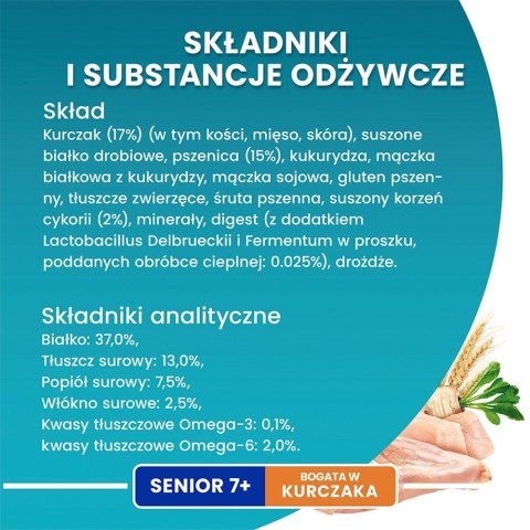 PURINA NESTLE PURINA One Bifensis Senior 7+ Bogata w Kurczaka i Pełne Ziarna - sucha karma dla kota - 800 g