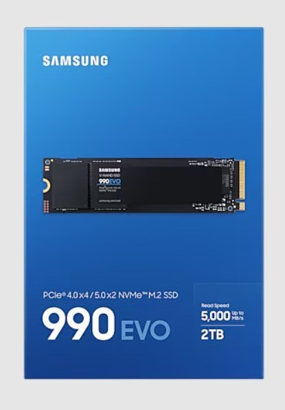 Samsung Dysk SSD Samsung 990 EVO 2TB M.2 2280 PCI-E x4 Gen4 NVMe (WYPRZEDAŻ)