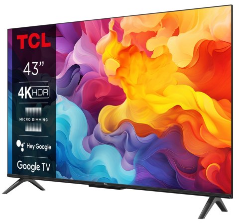 TCL Telewizor TCL 43P655 LED 43'' 4K Ultra HD Google TV Dolby Vision DVB-T2 Czarny