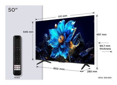 TCL Telewizor TCL 50P79K QLED 50" 4K Ultra HD Google TV Dolby Vision DVB-T2 Titan