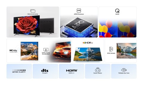 TCL Telewizor TCL 65P79K QLED 65" 4K Ultra HD Google TV Dolby Atmos DVB-T2 Metaliczny