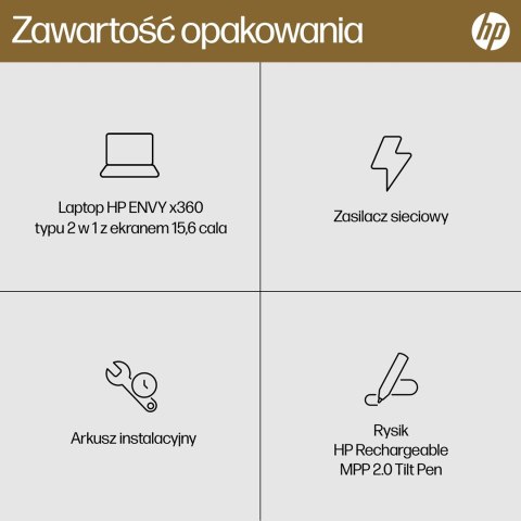 Hewlett-Packard HP Envy 15-FH0023DX Ryzen 7 7730U 15.6"FHD Touch 16GB SSD512 BT BLKB x360 Win11 Nightfall Black (REPACK) 2Y (WYPRZEDAŻ)