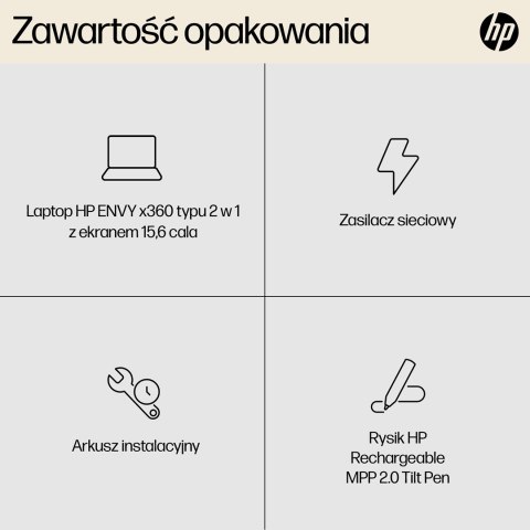 Hewlett-Packard HP Envy 15-FH0023DX Ryzen 7 7730U 15.6"FHD Touch 16GB SSD512 BT BLKB x360 Win11 Nightfall Black (REPACK) 2Y (WYPRZEDAŻ)