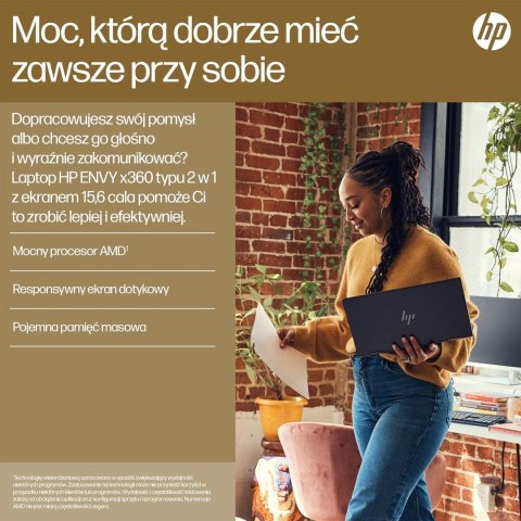 Hewlett-Packard HP Envy 15-FH0023DX Ryzen 7 7730U 15.6"FHD Touch 16GB SSD512 BT BLKB x360 Win11 Nightfall Black (REPACK) 2Y (WYPRZEDAŻ)