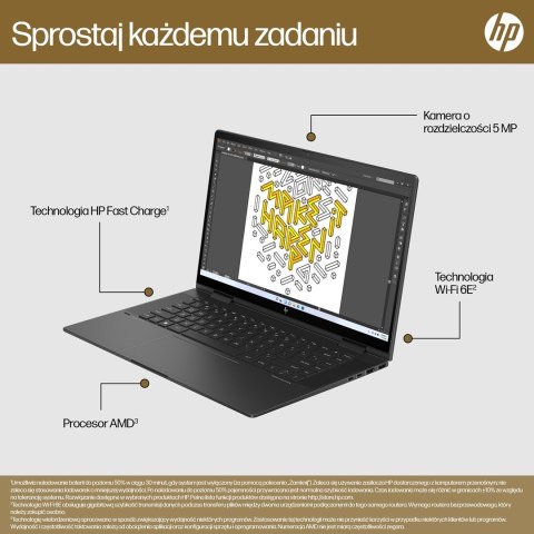 Hewlett-Packard HP Envy 15-FH0023DX Ryzen 7 7730U 15.6"FHD Touch 16GB SSD512 BT BLKB x360 Win11 Nightfall Black (REPACK) 2Y (WYPRZEDAŻ)