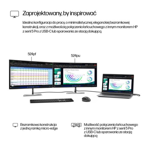 Hewlett-Packard MONITOR HP LED 23,8" S5 Pro 524pf (9D9L6A5)