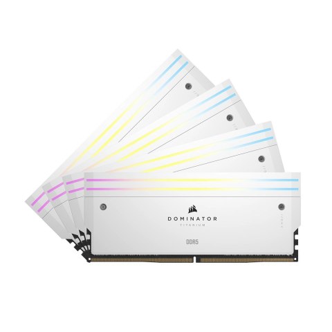 Corsair DOMINATOR TITANIUM RGB 64 GB (4x16 GB) DDR5 DRAM 6000 MT/s CL36 Intel XMP White Corsair DOMINATOR TITANIUM RGB 64 GB (4x16 GB) DDR5 DRAM 6000 MT/s CL36 Intel XMP White