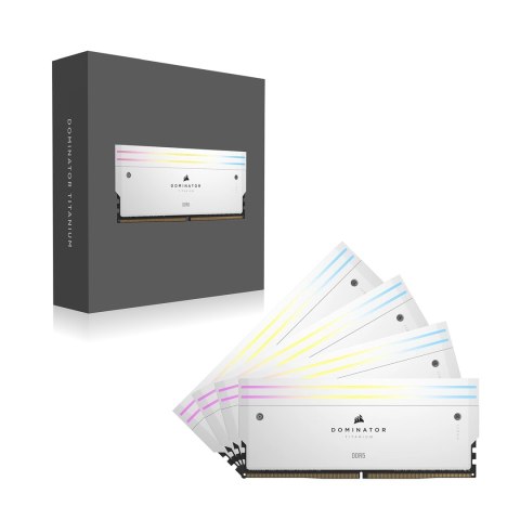 Corsair DOMINATOR TITANIUM RGB 64 GB (4x16 GB) DDR5 DRAM 6000 MT/s CL36 Intel XMP White Corsair DOMINATOR TITANIUM RGB 64 GB (4x16 GB) DDR5 DRAM 6000 MT/s CL36 Intel XMP White