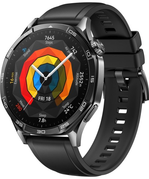 Huawei Smartwatch Huawei Watch GT5 46mm Fluoroelastomer Strap Black Huawei Smartwatch Huawei Watch GT5 46mm Fluoroelastomer Strap Black