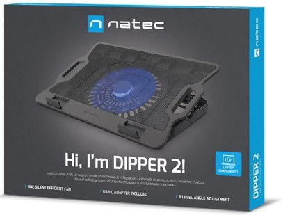 NATEC NATEC PODSTAWKA CHŁODZĄCA DIPPER 2 12.1-17.3'' Z WENTYLATOREM, PODŚWIETLENIE, USB