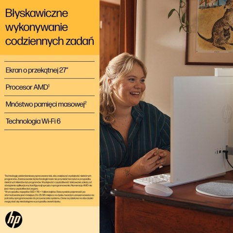 Hewlett-Packard HP 27-cr0232nw AIO Ryzen 5 7520U 27.0"FHD IPS AG 300nits 16GB DDR5 SSD512 Radeon 610M LAN Win11 2Y Shell White