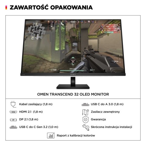 Hewlett-Packard MONITOR HP OLED, UHD 31,5" OMEN Transcend 32 (9R181E9) 240Hz
