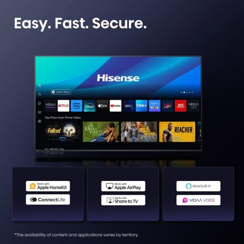 HISENSE Telewizor Hisense 43A6Q LED 43'' 4K Ultra HD VIDAA Dolby Vision DVB-T2 Czarny