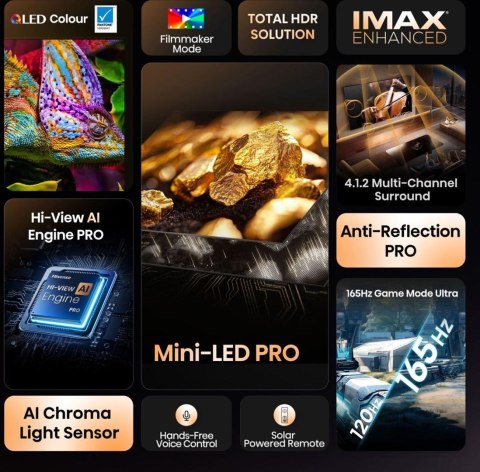 HISENSE Telewizor Hisense 65U8Q ULED 65'' 4K Ultra HD 165Hz VIDAA Dolby Atmos Czarny