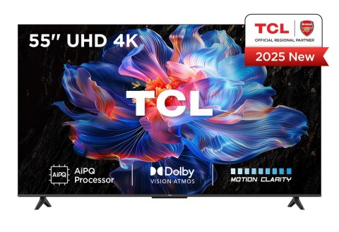 TCL Telewizor TCL 55V6C DLED 55'' 4K Ultra HD Google TV Dolby Atmos DVB-T2 Metaliczny
