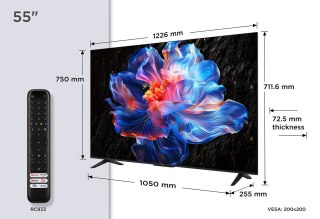 TCL Telewizor TCL 55V6C DLED 55'' 4K Ultra HD Google TV Dolby Atmos DVB-T2 Metaliczny